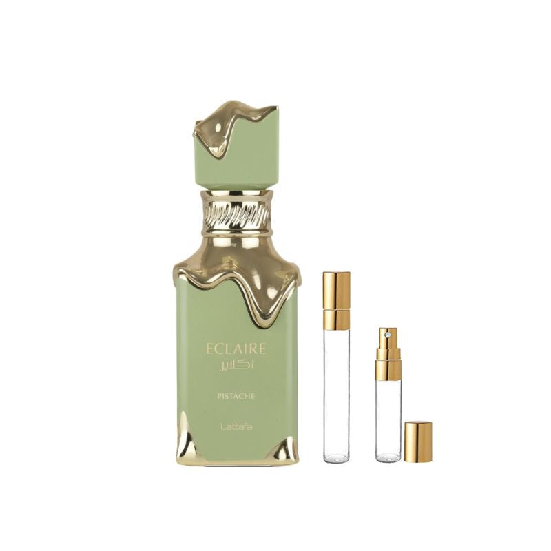 Lattafa Eclaire Pistache — perfume mujer original en Colombia | Disfragancias