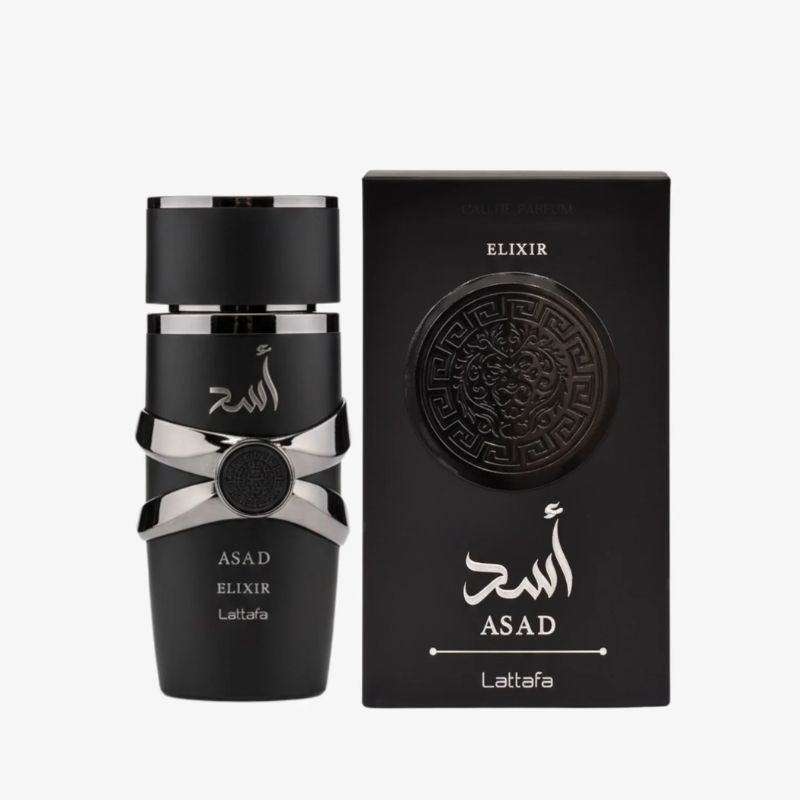 Lattafa Asad Elixir — perfume hombre original en Colombia | Disfragancias