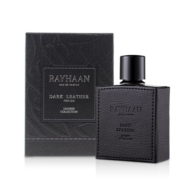 Rayhaan Dark Leather — perfume hombre original en Colombia | Disfragancias