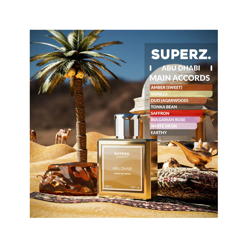 Superz Budapest Abu Dhabi — perfume unisex original en Colombia | Disfragancias
